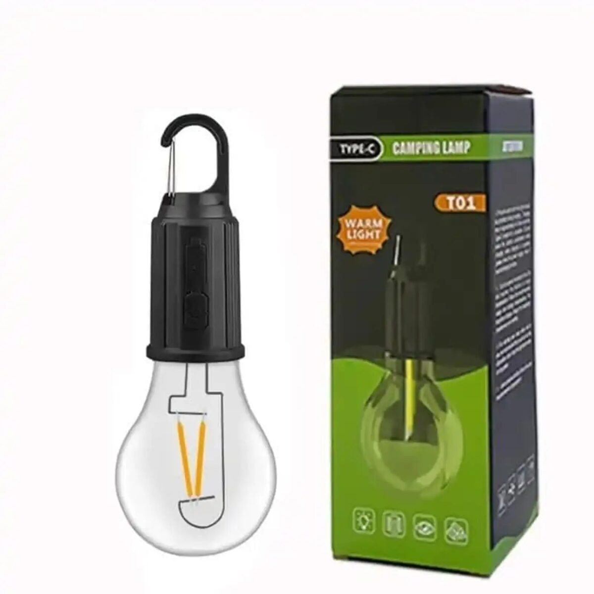 CELEORIS Camping Bulb with 3 Modes Hanging Tent Light Bulb with Hook Night Lamp (6 cm, Multicolor)