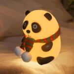 Cute Panda Night Light, LED Soft Clay Novelty Animal Night Light with 7 Color Modes, Soft Silicone Dimming for Decoration (Panda) - Image 2
